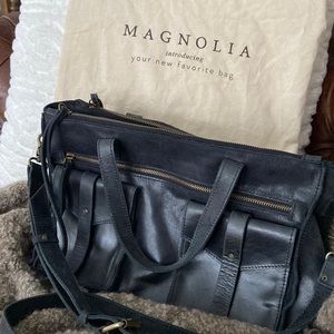 Black leather distressed bag!